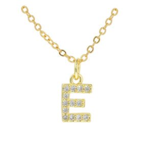 English Letter Necklace Micro Inlaid Zircon Plated 18K
