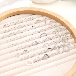 1fb06067-4ad3-451d-94e6-52db134aceea.jpg Pearl Simple Leaves Hollow Out Love Heart-shaped Ring 69-piece Set