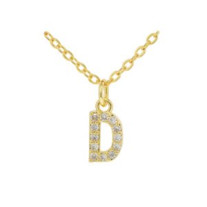 English Letter Necklace Micro Inlaid Zircon Plated 18K