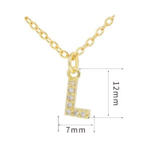 English Letter Necklace Micro Inlaid Zircon Plated 18K