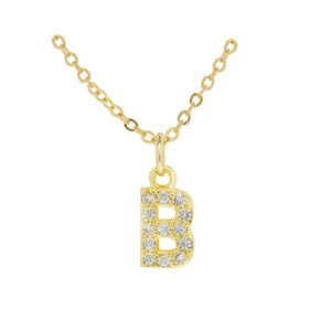 English Letter Necklace Micro Inlaid Zircon Plated 18K