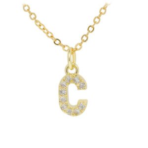 English Letter Necklace Micro Inlaid Zircon Plated 18K