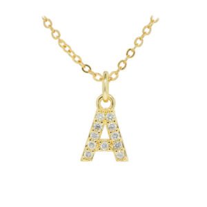 English Letter Necklace Micro Inlaid Zircon Plated 18K