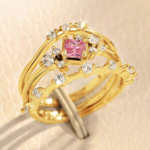 Three-piece Ring Set Sweet Ring Female