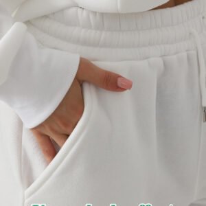 Women's Fashionable Casual Solid Color Long Sleeved Sweatshirt Set