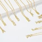 English Letter Necklace Micro Inlaid Zircon Plated 18K