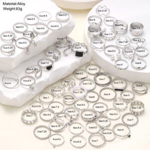 c2b44131-4a5d-4f16-85ca-f7d87668556d.jpg Pearl Simple Leaves Hollow Out Love Heart-shaped Ring 69-piece Set