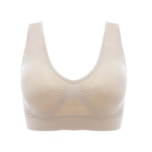 Plus Size No Steel Ring Sports Bra with Hollow Vent Holes for Yoga & Running