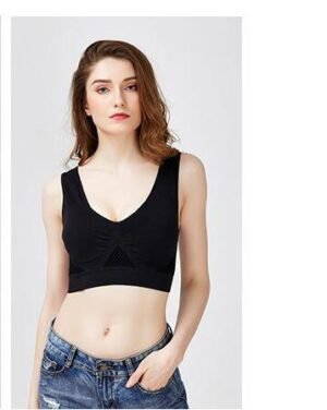 Plus Size No Steel Ring Sports Bra with Hollow Vent Holes for Yoga & Running