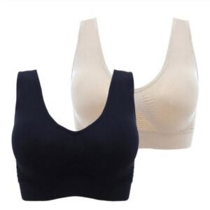 Plus Size No Steel Ring Sports Bra with Hollow Vent Holes for Yoga & Running