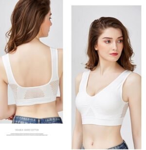 Plus Size No Steel Ring Sports Bra with Hollow Vent Holes for Yoga & Running