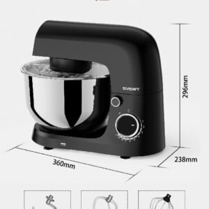 SVEWT SM-1540 1500W Stand Mixer Chef Machine Food Mixer 10-Speed Control With 5.5L SUS304 Stainless Steel Bowl - Black