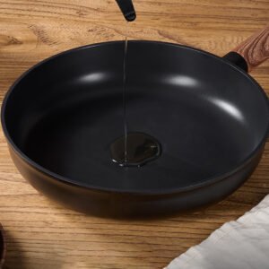 Ceramic Cookware Sets 15 Pcs, Healthy Pots And Pans Set Non Stick, Induction Kitchen Cooking Set With Removable Handles, Stackable Pots Pans, Oven Safe, PFOA,PFOS Free, Black