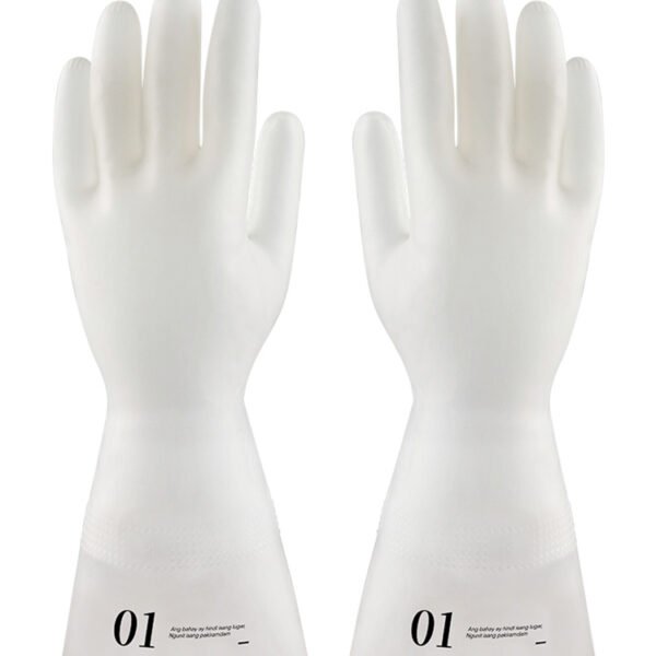 Long thickening nitrile light printing household dishwashing acid and alkali anti-slip anti-ripe latex rubber gloves