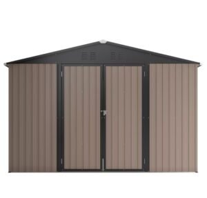 Patiowell Outdoor Storage Metal Shed with Sloping Roof and Double Lockable Door