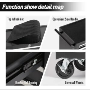 Rolling Tool Chest With 7-Drawer Tool Box With Wheels Multifunctional Tool Cart Mechanic Tool Storage Cabinet For Garage, Warehouse, Workshop, Repair Shop