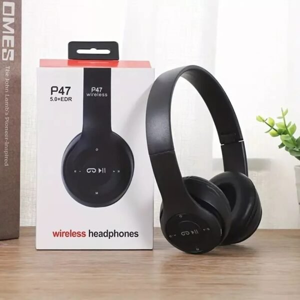 P47 Foldable Wireless Bluetooth Stereo FM Over Ear Headphones
