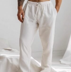 Summer Men's Pants Elastic Waist Breathable Trousers