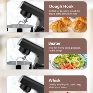 SVEWT SM-1540 1500W Stand Mixer Chef Machine Food Mixer 10-Speed Control With 5.5L SUS304 Stainless Steel Bowl - Black