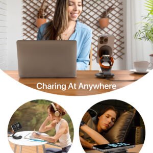 3-in-1 Wireless MagSafe Travel Charger Station - Foldable 30W Magnetic Charger for Multiple Devices