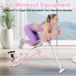 4-in-1 Ab Workout Exercise Equipment Rowing Machine Leg Press Machine Ab Glider Machine Roman Chair Fitness Equipment For Ab Workout Core Strength Training