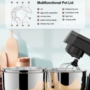 SVEWT SM-1540 1500W Stand Mixer Chef Machine Food Mixer 10-Speed Control With 5.5L SUS304 Stainless Steel Bowl - Black