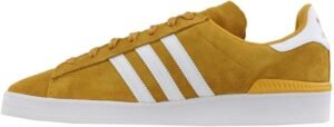 adidas Campus ADV Tactile Yellow F17/Footwear White/Gold Metallic Men's 9.5, Women's 10.5 Medium