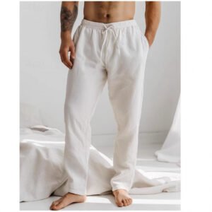 Summer Men's Pants Elastic Waist Breathable Trousers