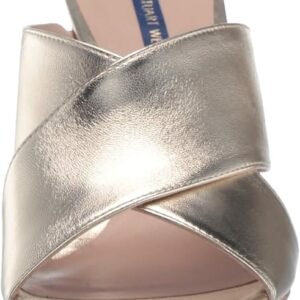 Stuart Weitzman Women's GALENE Sandal, Platino Metallic Nappa, 9.5 Medium US