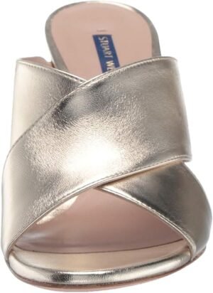 Stuart Weitzman Women's GALENE Sandal, Platino Metallic Nappa, 9.5 Medium US