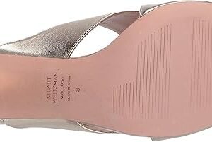 Stuart Weitzman Women's GALENE Sandal, Platino Metallic Nappa, 9.5 Medium US