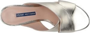 Stuart Weitzman Women's GALENE Sandal, Platino Metallic Nappa, 9.5 Medium US