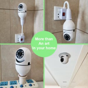 1080P WiFi Bulb Camera with 4X Zoom - E27 Home Security & 5G Alarm Monitor