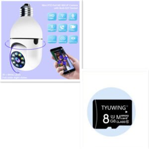 1080P WiFi Bulb Camera with 4X Zoom - E27 Home Security & 5G Alarm Monitor