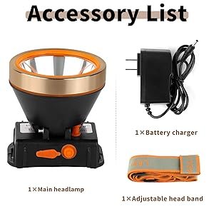 Hunting friends Superbright Rechargeable LED Headlamp,Waterproof Headlight with 2 Modes and Adjustable Headband, Perfect Head Troch for Camping, Hiking, Outdoors, Hunting (White Light)