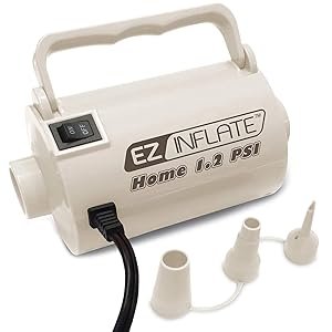 Sun Pleasure EZ INFLATE Supreme High Volume AC Air Pump - Inflator Deflator Air Pump with 3 Universal Nozzles - Electric Air Pump for Inflatables, Airbeds, Inflatable Pool (Home 1.2 PSI)