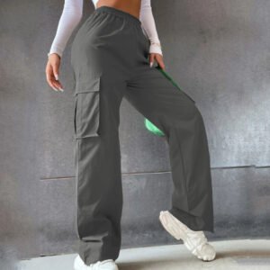 Beltless Trousers High Waist Wide Leg Straight