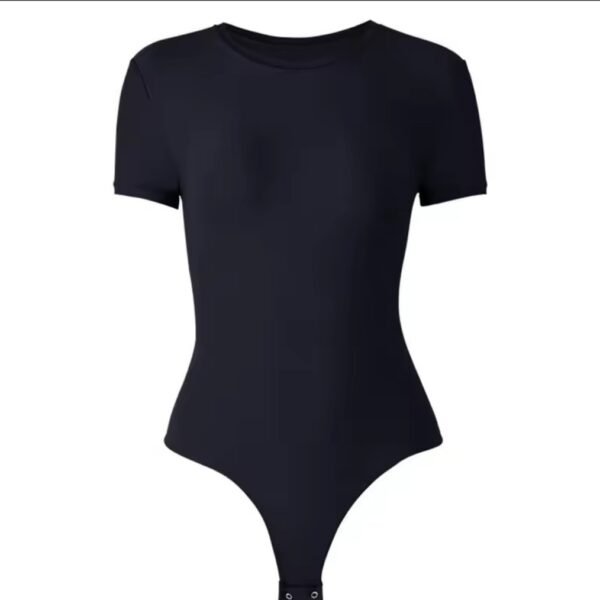 Women's Second-Skin Feel Crew Neck Bodysuit - Recycled Shapewear T-Shirt Tops with USA Warehouse Shipping