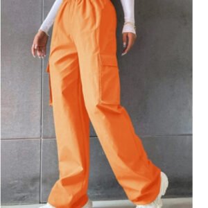 Beltless Trousers High Waist Wide Leg Straight
