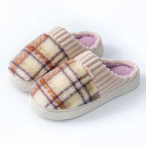 1cf18d5f-45ac-4080-b5f6-a6af4b691a7a.jpg Plaid Plush Slippers Warm Soft Non-slip Bedroom Home Slipper For Couples Women Men House Shoes