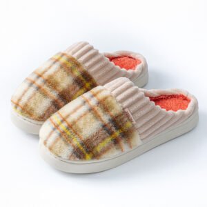 257b12c5-92b2-4abe-89f2-da1fb3023799.jpg Plaid Plush Slippers Warm Soft Non-slip Bedroom Home Slipper For Couples Women Men House Shoes