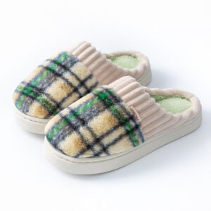 30cad141-878d-4e5d-9356-1d1606f34f3e.jpg Plaid Plush Slippers Warm Soft Non-slip Bedroom Home Slipper For Couples Women Men House Shoes