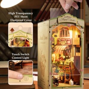 Rolife Floral Corner DIY Book Nook Shelf Insert Kit 3D Wooden Dollhouse For Gift TGB09