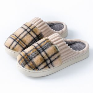 c0d098b7-8533-4d43-a209-4767dc490559.jpg Plaid Plush Slippers Warm Soft Non-slip Bedroom Home Slipper For Couples Women Men House Shoes