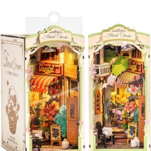 Rolife Floral Corner DIY Book Nook Shelf Insert Kit 3D Wooden Dollhouse For Gift TGB09
