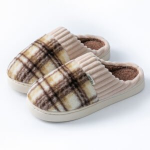 e7f45d1e-7423-43f4-a6a4-db3c3e9212c4.jpg Plaid Plush Slippers Warm Soft Non-slip Bedroom Home Slipper For Couples Women Men House Shoes