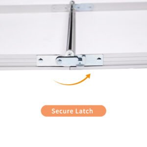 6ft Wood Grain Outdoor Folding Table Aluminum Alloy Rectangular 50kg Tri-fold Tabletop