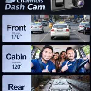 Car Dual Lens Dash Cam HD 1080P Front Rear Inside Video Recorder Camera G-Sensor