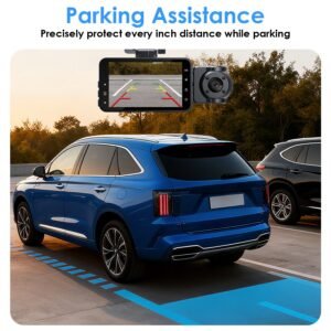 WiFi FHD 1080P 3 Channel Car Dash Cam Front Rear Inside With 32G MMC Card Motion Detection Loop Recording Infrared Night Vision Surveillance Car Camera With App Control