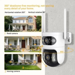 Dual Eye Gun Ball Linkage Monitoring Camera, Panoramic&detail Dual Camera, High-definition Security More Comprehensive